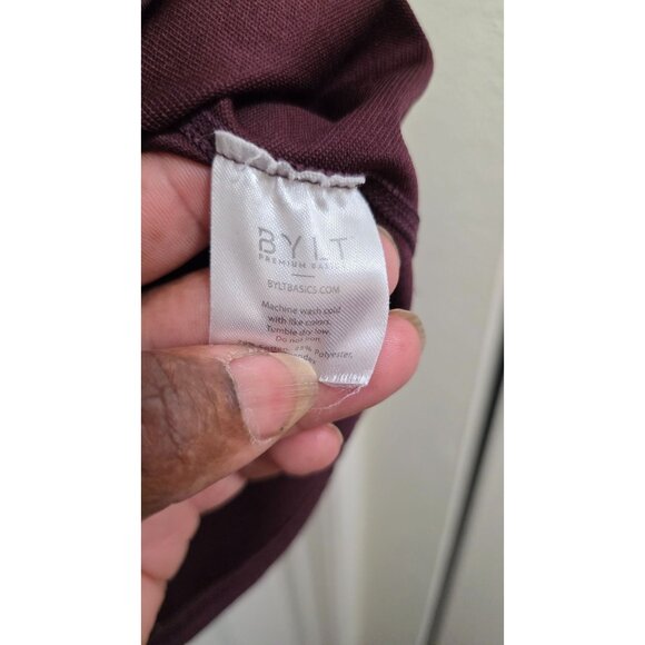 BYLT Mens Drop-Cut T-Shirt Maroon Short Sleeve Crew Neck Size M - Picture 7 of 7